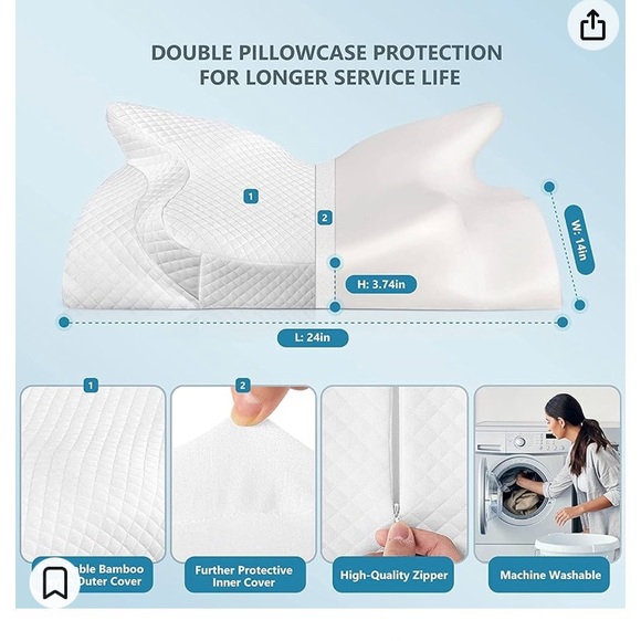 Cervical adjustable memory foam pillow - Picture 2 of 9